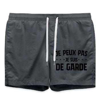 JE PEUX PAS JE SUIS DE GARDE CITATIONS - Short de bain - charbon - Devant - AI Model Male 185 light (185cm)