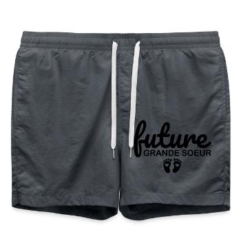 Child Child Future Big Sister - Swim Trunks - anthracite - Front - AI Model Male 185 light (185cm)