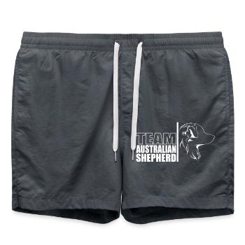 TEAM Australian Shepherd Profil Hunde Wilsigns - Badeshorts - Anthrazit - Vorne - AI Model Male 185 light (185cm)