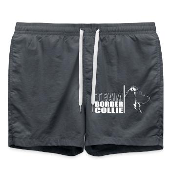 TEAM Border Collie Dogs Dog Herding Dogs Wilsigns - Swim Trunks - anthracite - Front - AI Model Male 185 light (185cm)