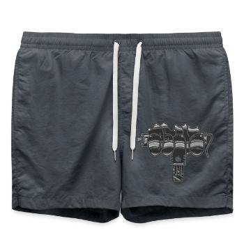 Uzi Graffiti Asik Throwup - Swim Trunks - anthracite - Front - AI Model Male 185 light (185cm)