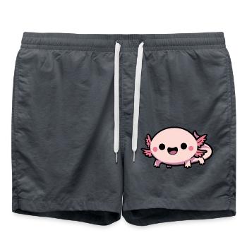 Chibi Axolotl mignon - Short de bain - charbon - Devant - AI Model Male 185 light (185cm)
