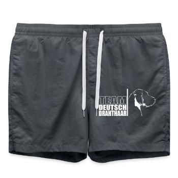 TEAM Deutsch Drahthaar Hunde Hund Wilsigns - Badeshorts - Anthrazit - Vorne - AI Model Male 185 light (185cm)