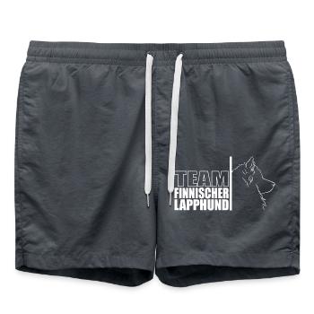 TEAM Finnischer Lapphund Hunde Hund Wilsigns - Badeshorts - Anthrazit - Vorne - AI Model Male 185 light (185cm)