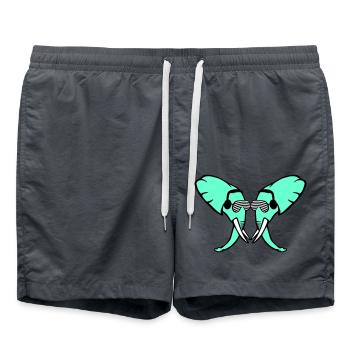 2 Elefanten Köpfe Team Cool Club DJ Freunde Crew - Badeshorts - Anthrazit - Vorne - AI Model Male 185 light (185cm)