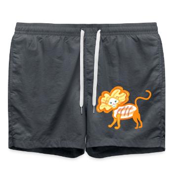 Lion white and coloured, abstract painting - Swim Trunks - anthracite - Front - AI Model Male 185 light (185cm)