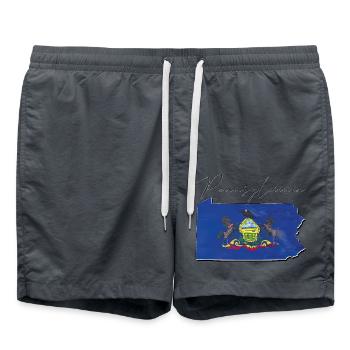 Drapeau de la Pennsylvanie en Pennsylvanie Carte PA - Short de bain - charbon - Devant - AI Model Male 185 light (185cm)
