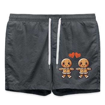Pain d’épices Homme Coeur Amour - Short de bain - charbon - Devant - AI Model Male 185 light (185cm)