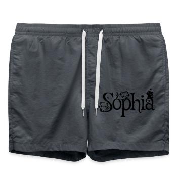Sophia Prénom Nom du chaton - Short de bain - charbon - Devant - AI Model Male 185 light (185cm)