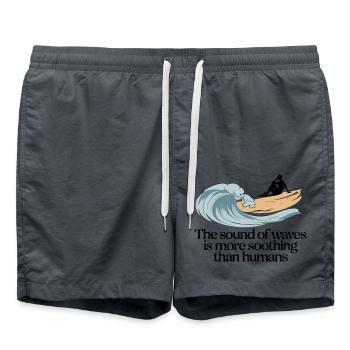 THAN HUMANS - Swim Trunks - anthracite - Front - AI Model Male 185 light (185cm)