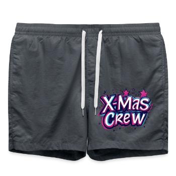 Weihnachten X-Mas Crew Christmas - Badeshorts - Anthrazit - Vorne - AI Model Male 185 light (185cm)