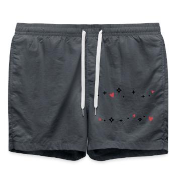Hearts Starlet Glitter - Swim Trunks - anthracite - Front - AI Model Male 185 light (185cm)