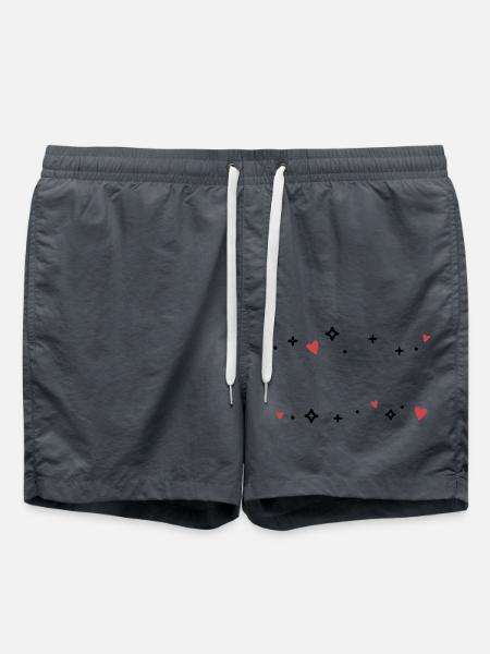 Herzen Sternchen Glitzer - Badeshorts - Anthrazit