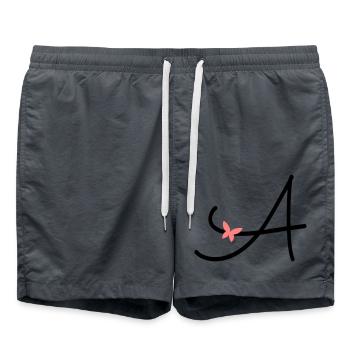 Letter A Initial Letter Butterfly - Swim Trunks - anthracite - Front - AI Model Male 185 light (185cm)