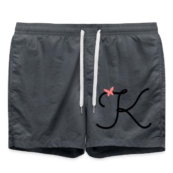 Letter K Butterfly Letter - Swim Trunks - anthracite - Front - AI Model Male 185 light (185cm)