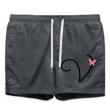 Letter V Butterfly Letter - Swim Trunks - anthracite - Front - AI Model Male 185 light (185cm)