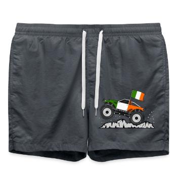 Monster Truck Drapeau de l’Irlande - Short de bain - charbon - Devant - AI Model Male 185 light (185cm)