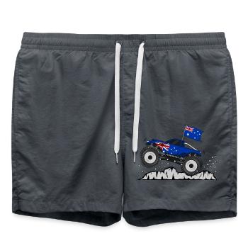 Monster Truck Australia Flag - Swim Trunks - anthracite - Front - AI Model Male 185 light (185cm)
