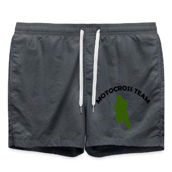 Motocross Racing Team - Swim Trunks - anthracite - Front - AI Model Male 185 light (185cm)