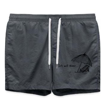 Ich will Meer. - Badeshorts - Anthrazit - Vorne - AI Model Male 185 light (185cm)