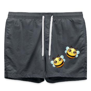 Bande dessinée abeille - Short de bain - charbon - Devant - AI Model Male 185 light (185cm)