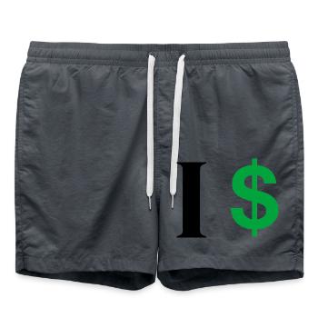 Letter i dollar - Swim Trunks - anthracite - Front - AI Model Male 185 light (185cm)