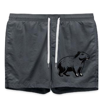 Capybara - Autocollant Animal Mignon - Short de bain - charbon - Devant - AI Model Male 185 light (185cm)