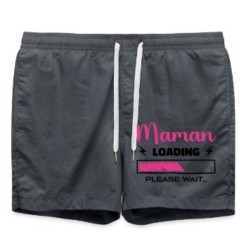 Mama lädt Bitte warten... - Badeshorts - Anthrazit - Vorne - AI Model Male 185 light (185cm)