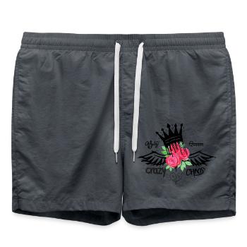 Verrückt vor Liebe – Rosen Graffiti Kunst Design - Badeshorts - Anthrazit - Vorne - AI Model Male 185 light (185cm)