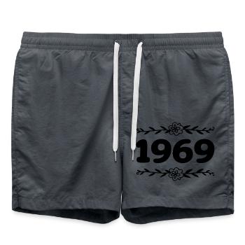 1969 Jahrgang 1969 Retro 1969 Jubiläum 1969 - Badeshorts - Anthrazit - Vorne - AI Model Male 185 light (185cm)