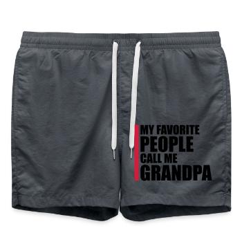 People Call Me Grandpa - Swim Trunks - anthracite - Front - AI Model Male 185 light (185cm)