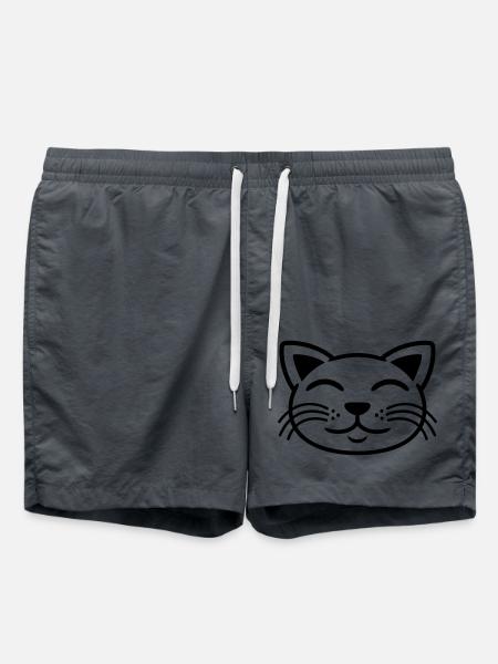 Cat Face Happy Pet - Swim Trunks - anthracite