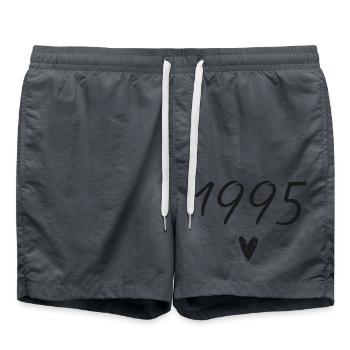 1995 Heart Birthday - Swim Trunks - anthracite - Front - AI Model Male 185 light (185cm)