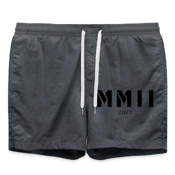 Roman numeral year of birth Made in 2002 - Swim Trunks - anthracite - Front - AI Model Male 185 light (185cm)