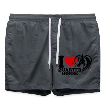I love Pferd Quarter Horse - Swim Trunks - anthracite - Front - AI Model Male 185 light (185cm)