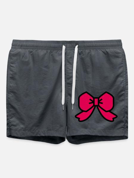 red ribbon bow - Swim Trunks - anthracite