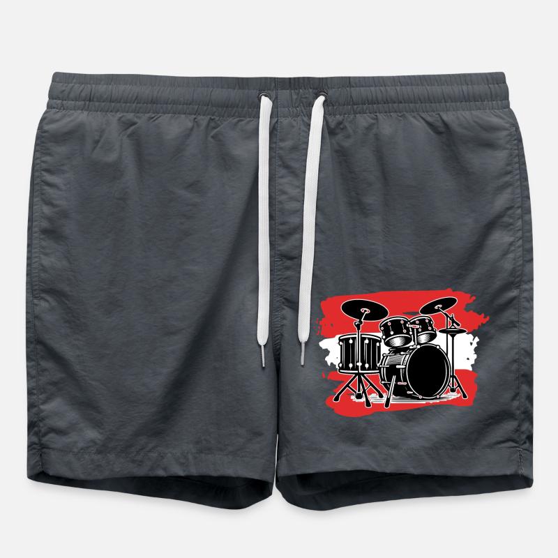 Tambours de drapeau de l’Autriche - Short de bain - charbon