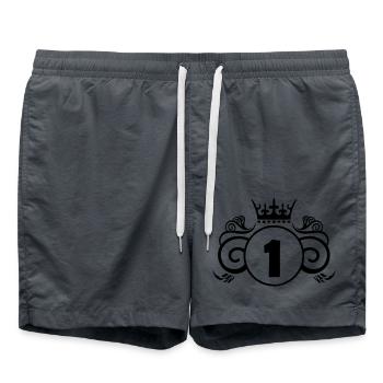 Armoiries 1 - Short de bain - charbon - Devant - AI Model Male 185 light (185cm)