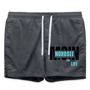 Nordsee for Life - Moin - Maritim - Badeshorts - Anthrazit - Vorne - AI Model Male 185 light (185cm)