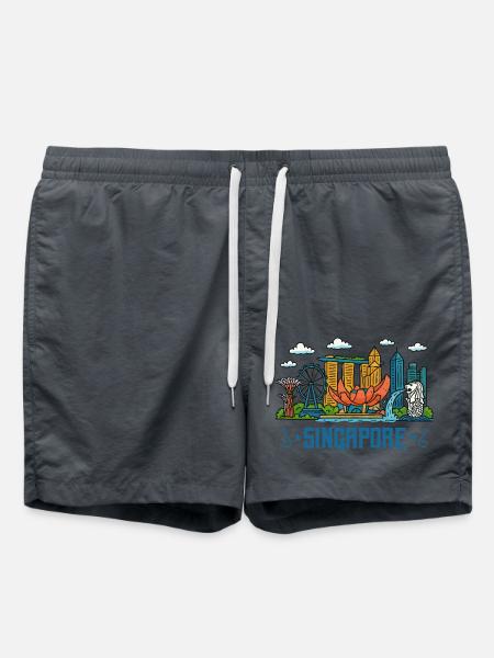 singapur city skyline singapore - Badeshorts - Anthrazit