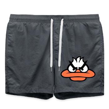 Canard a l’air drôle en colère en colère méchant regard aigre - Short de bain - charbon - Devant - AI Model Male 185 light (185cm)
