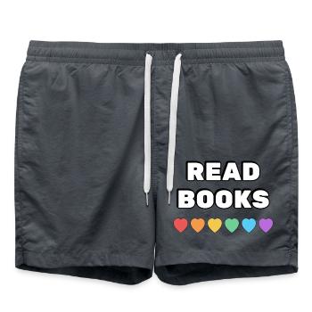 Lire des livres Rainbow Hearts - Short de bain - charbon - Devant - AI Model Male 185 light (185cm)