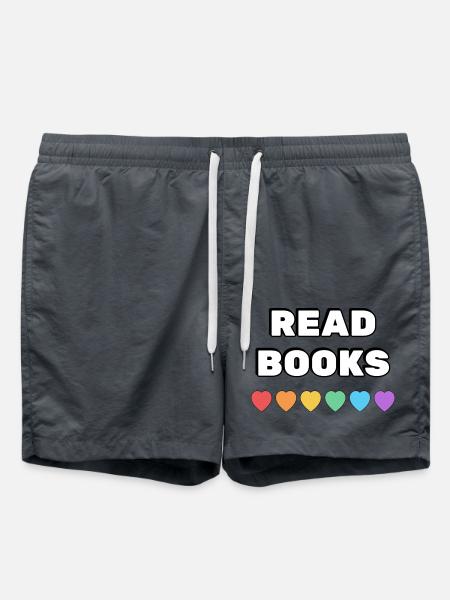 Read Books Rainbow Hearts - Swim Trunks - anthracite