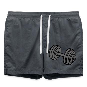 Icône de poids d’haltères - Short de bain - charbon - Devant - AI Model Male 185 light (185cm)