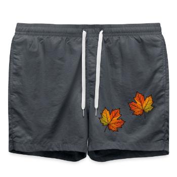 Feuille Automne Feuille d’érable 2 - Short de bain - charbon - Devant - AI Model Male 185 light (185cm)