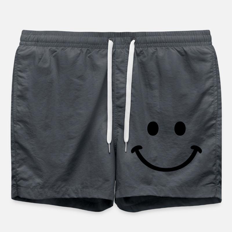 smiley face - Swim Trunks - anthracite