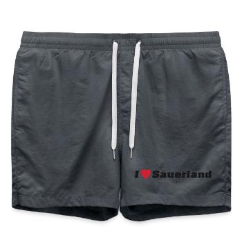 I Love Sauerland - Badeshorts - Anthrazit - Vorne - AI Model Male 185 light (185cm)