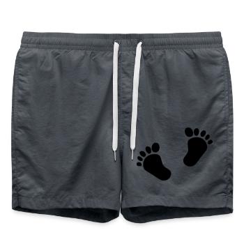 Deux pieds de bébé 2 pieds de bébé empreintes enfant mignon - Short de bain - charbon - Devant - AI Model Male 185 light (185cm)