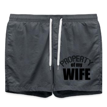 logo design timbre signe avertissement attention note - Short de bain - charbon - Devant - AI Model Male 185 light (185cm)