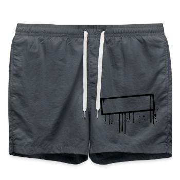 cool cadre signe graffiti timbre frontière de baisse - Short de bain - charbon - Devant - AI Model Male 185 light (185cm)